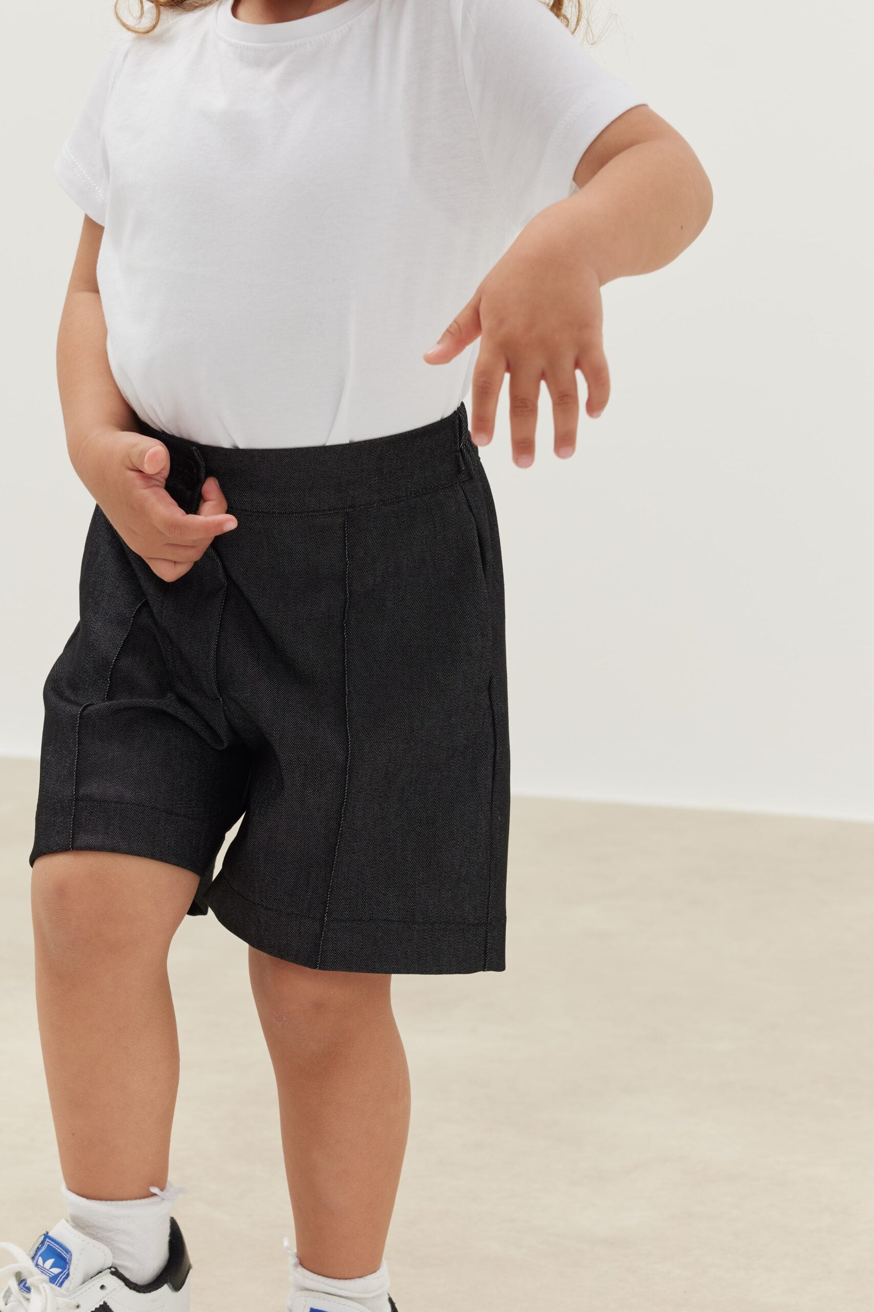 Ribbed shorts denim black