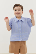Kangaroo pocket shirt striped blue