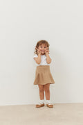 Pleated skirt beige
