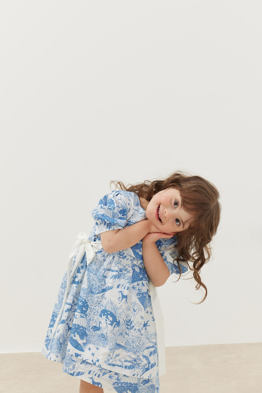 Ribbed dress blue patterned