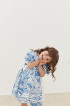 Ribbed dress blue patterned