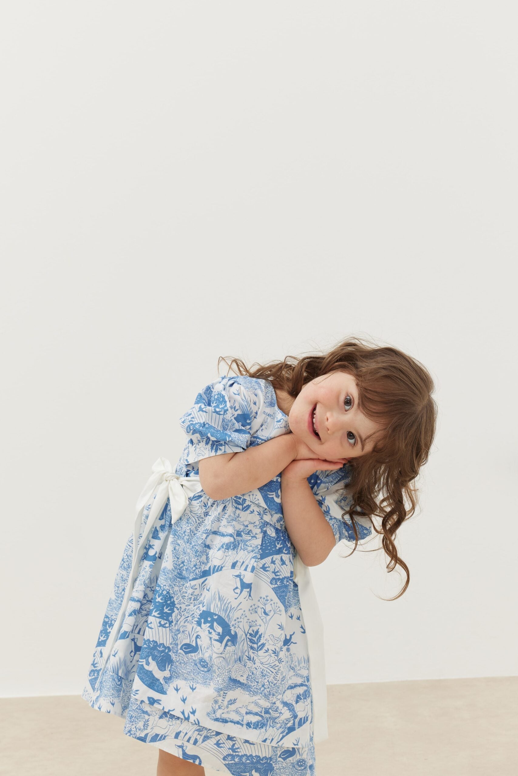 Ribbed dress blue patterned