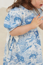 Ribbed dress blue patterned