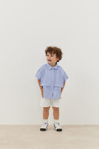 Layered shirt striped light blue