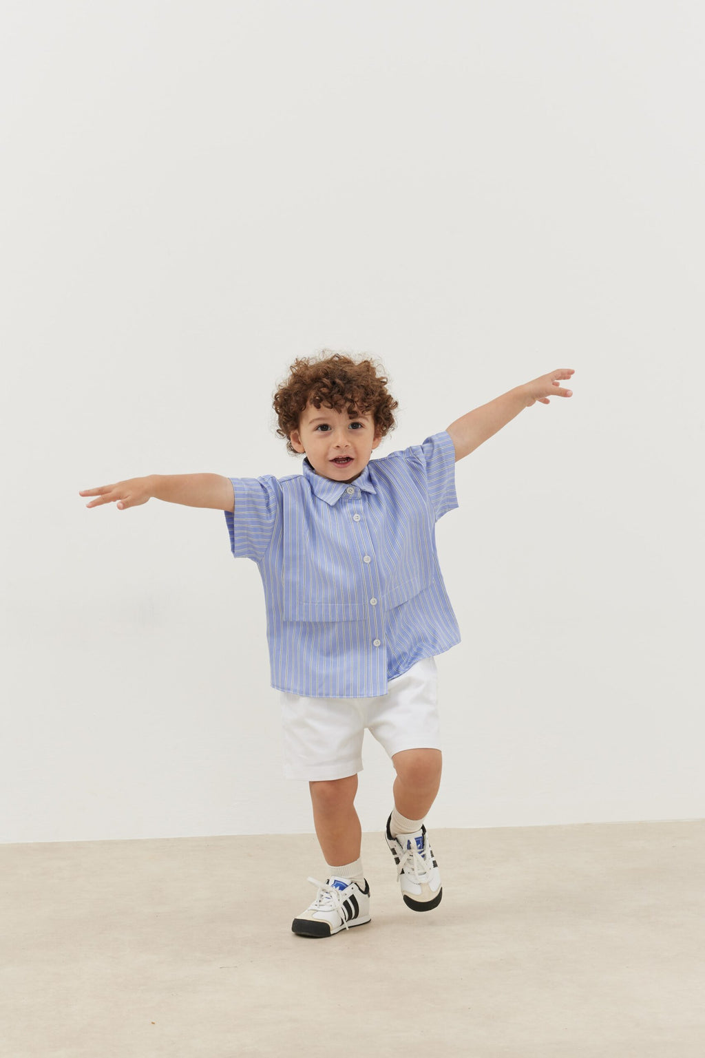 Layered shirt striped light blue