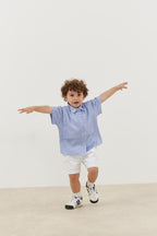 Layered shirt striped light blue