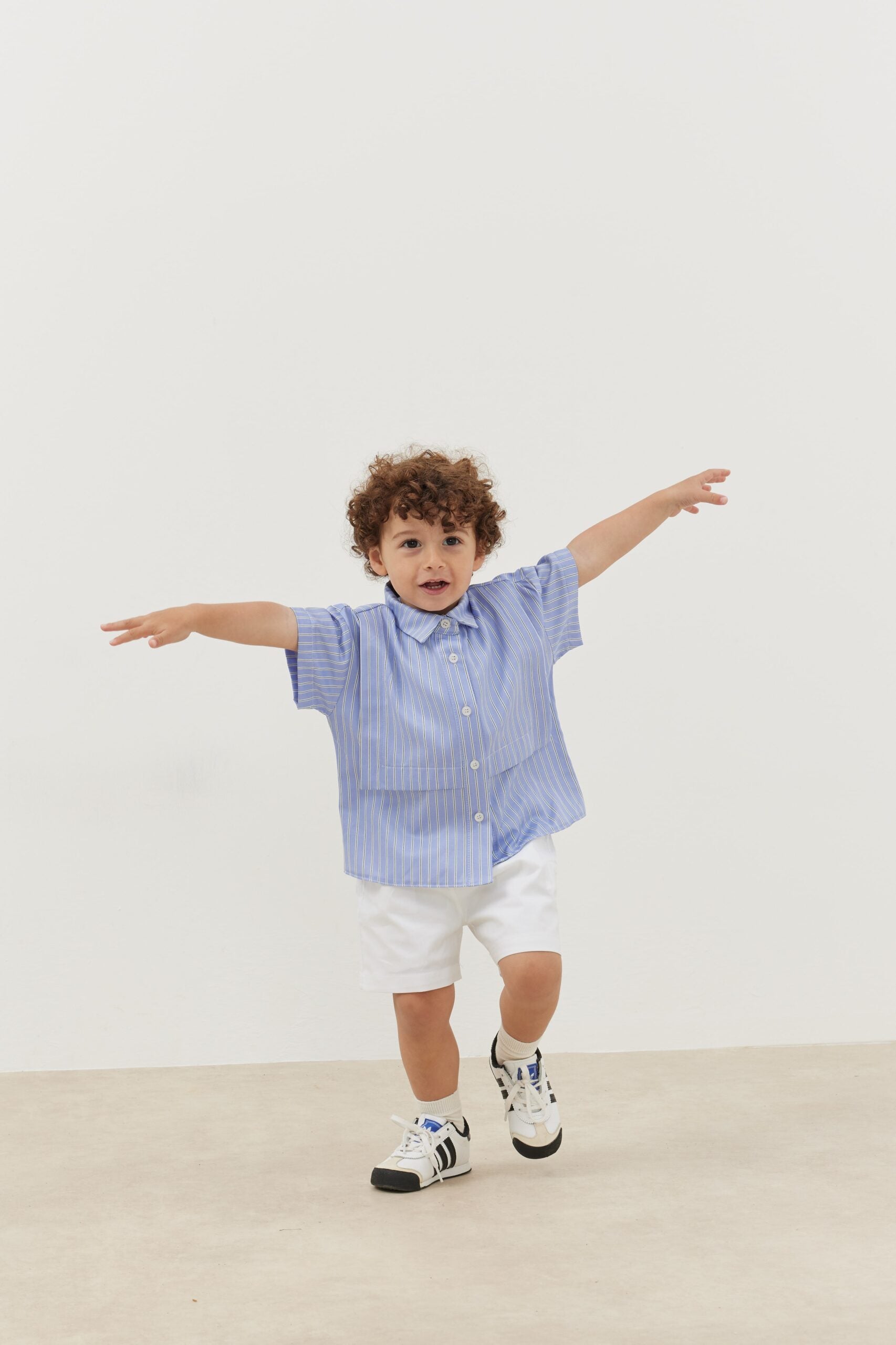 Layered shirt striped light blue