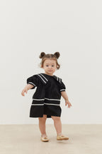 Asymmetrical striped dress black