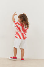 Kangaroo pocket shirt striped red