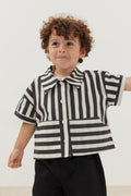 Kangaroo pocket shirt striped black