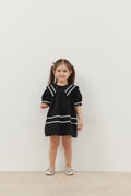 Asymmetrical striped dress black