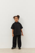 Premium polo neck oversize t-shirt black