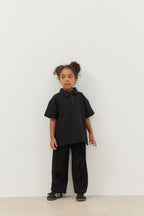 Premium polo neck oversize t-shirt black