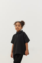 Premium polo neck oversize t-shirt black