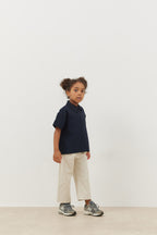 Premium polo neck oversize t-shirt navy blue