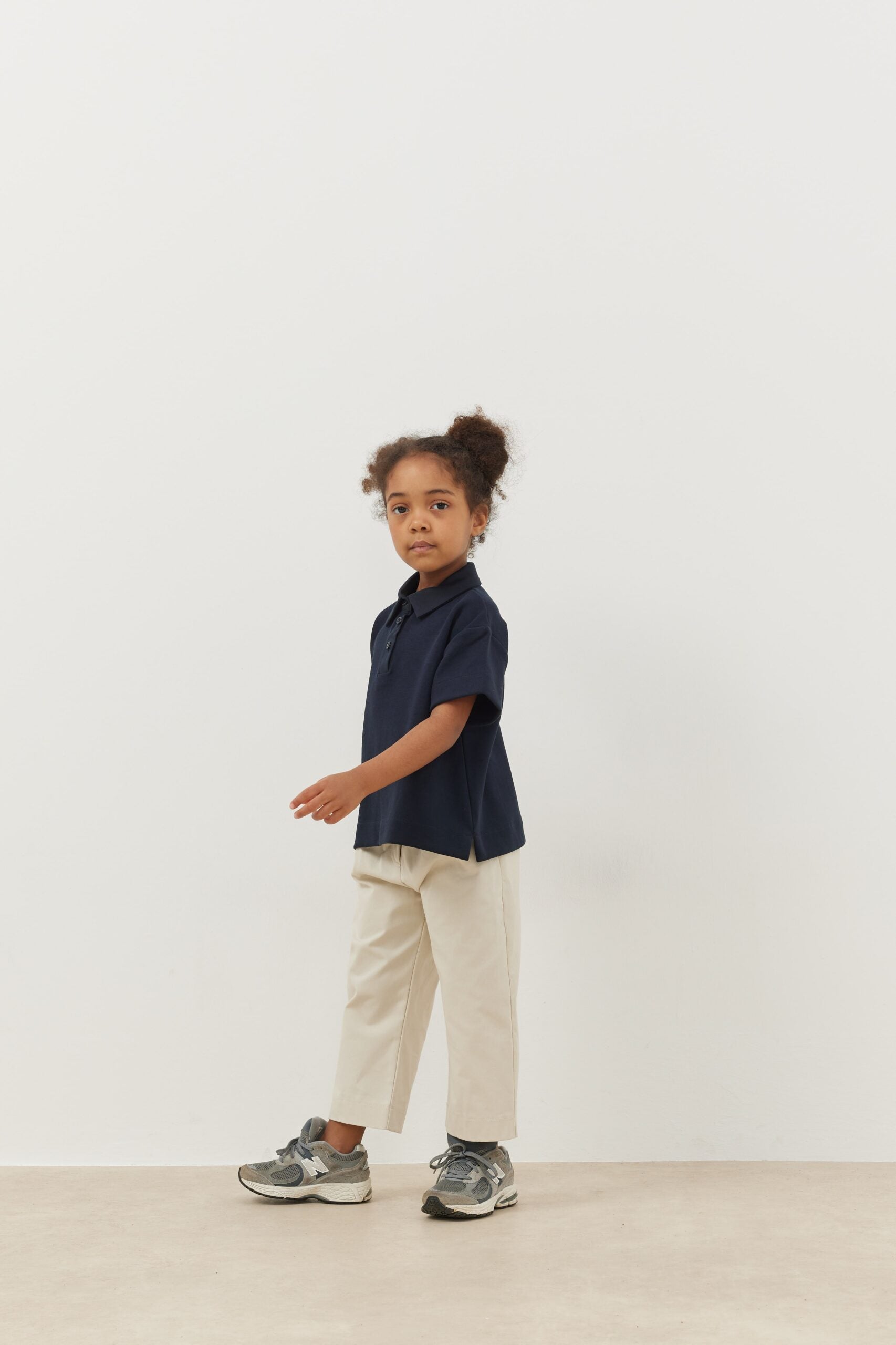 Premium polo neck oversize t-shirt navy blue