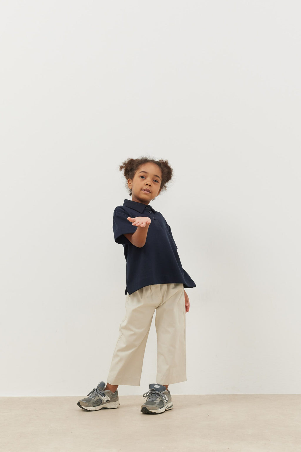 Premium polo neck oversize t-shirt navy blue
