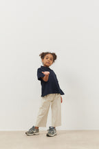 Premium polo neck oversize t-shirt navy blue