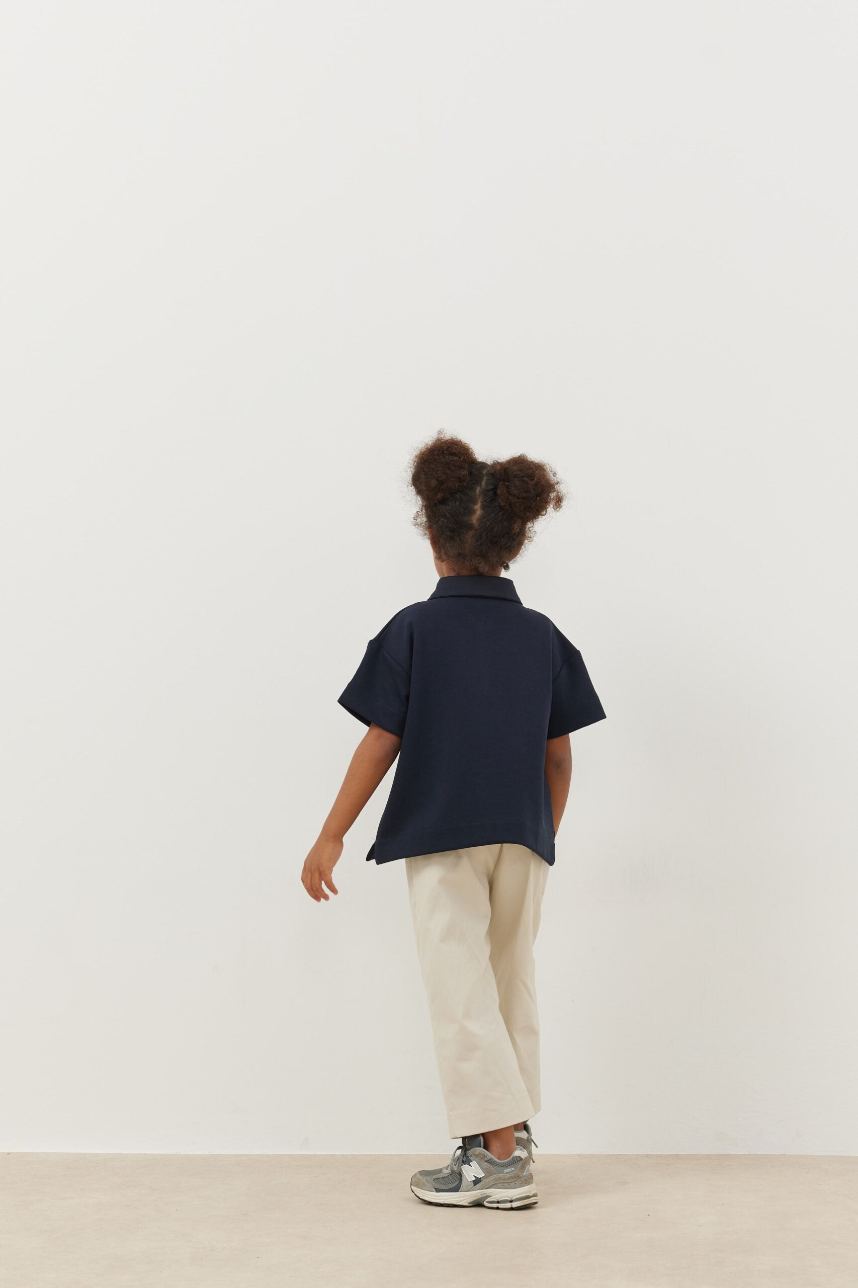 Premium polo neck oversize t-shirt navy blue