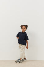 Premium polo neck oversize t-shirt navy blue