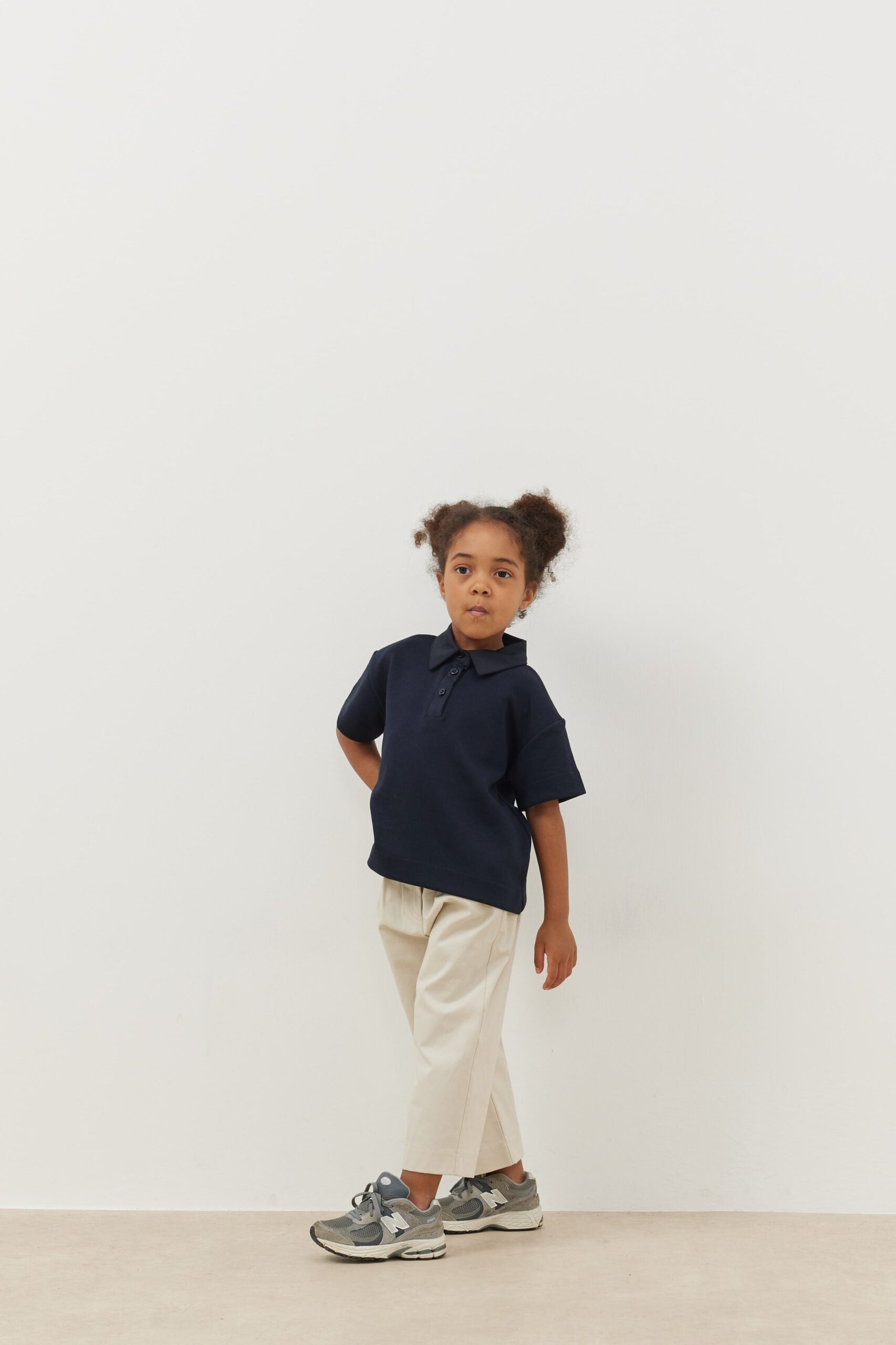 Premium polo neck oversize t-shirt navy blue