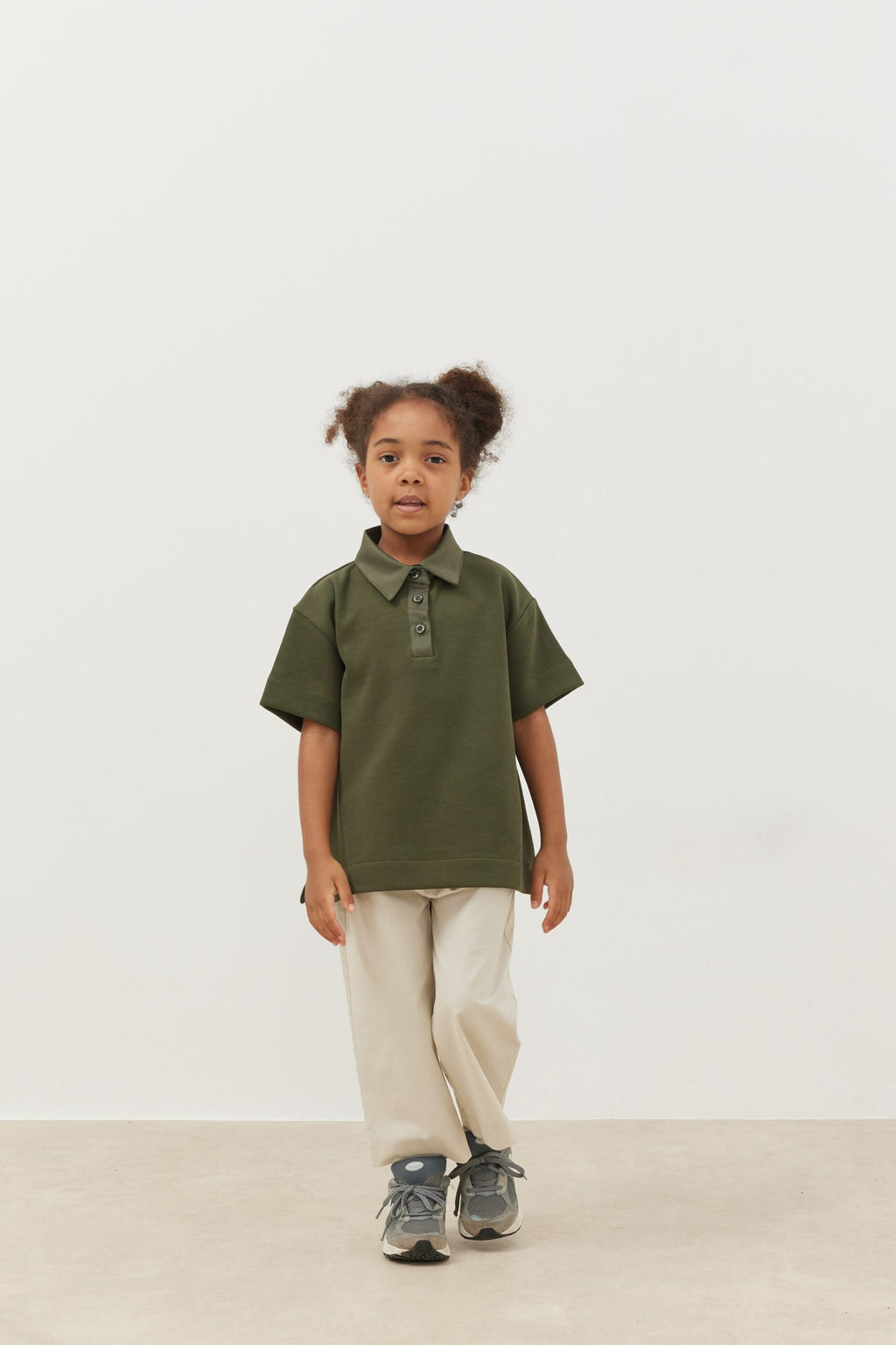 Premium polo neck oversize t-shirt khaki