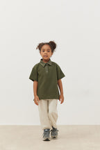 Premium polo neck oversize t-shirt khaki