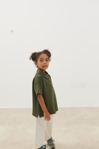 Premium polo neck oversize t-shirt khaki