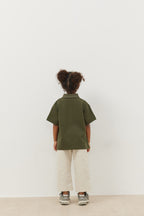 Premium polo neck oversize t-shirt khaki