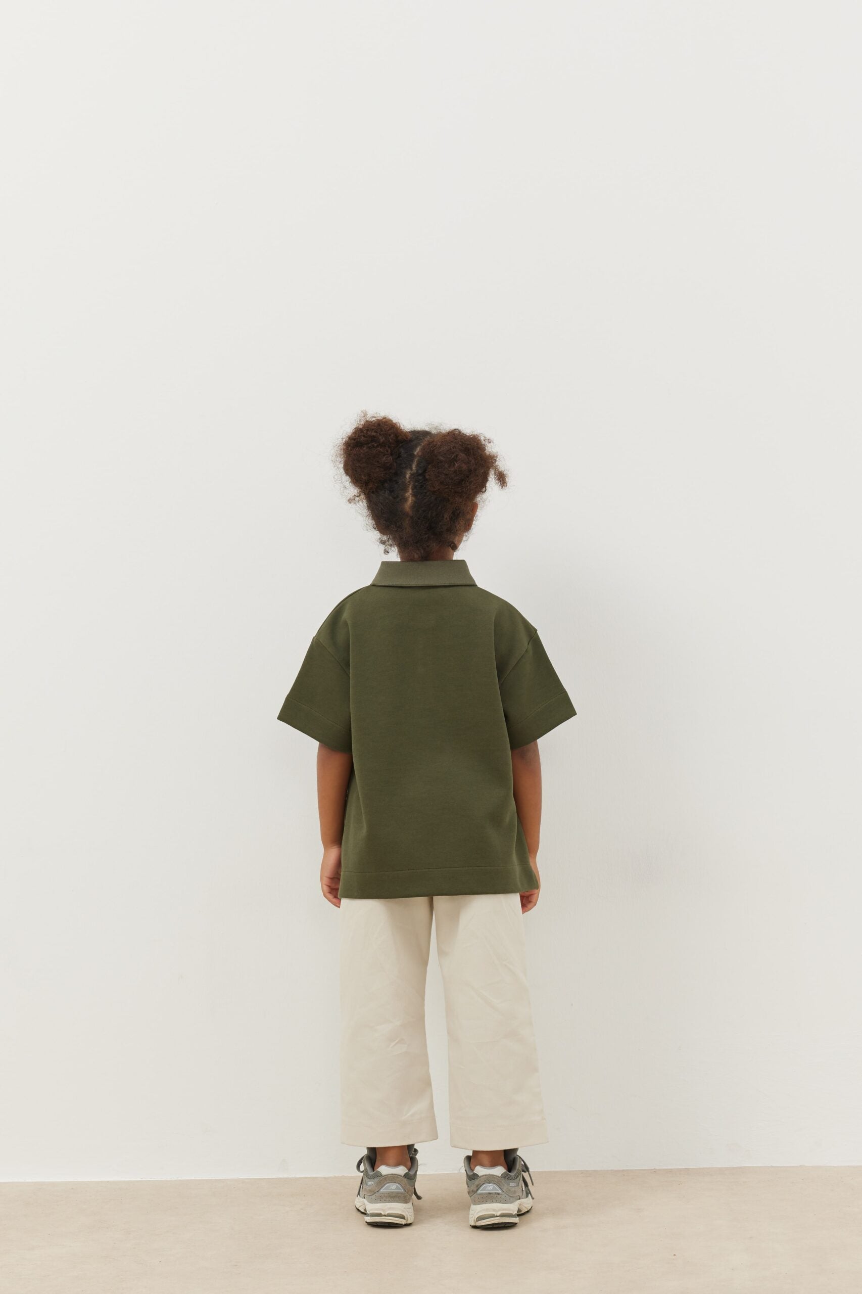 Premium polo neck oversize t-shirt khaki
