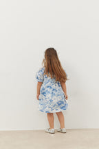 Ribbed dress blue patterned