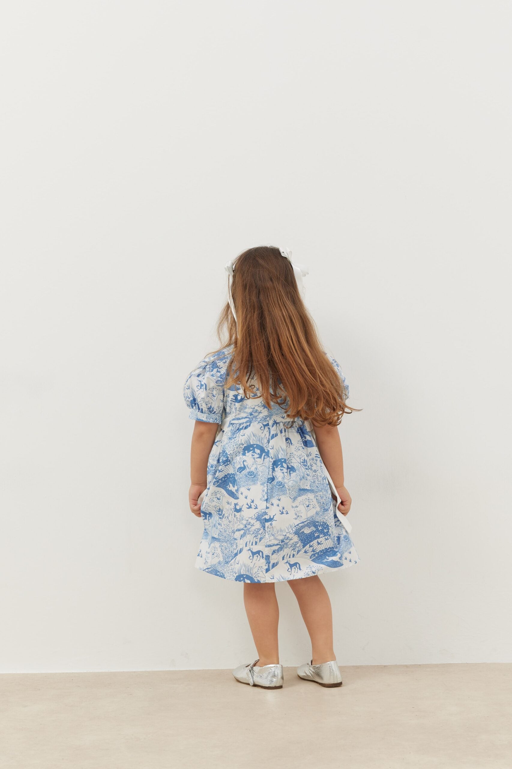 Ribbed dress blue patterned