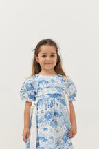 Ribbed dress blue patterned