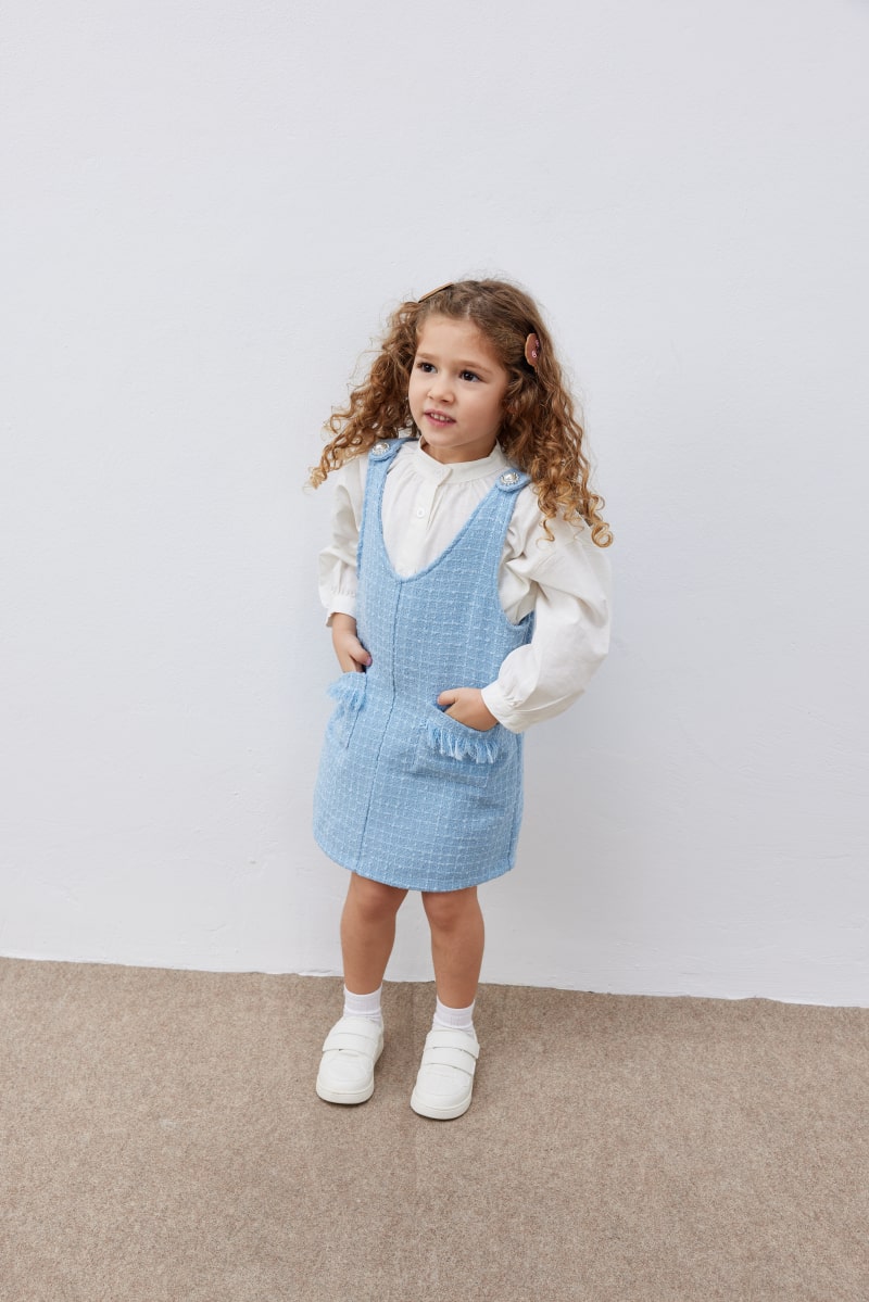 Blue tweed gilet