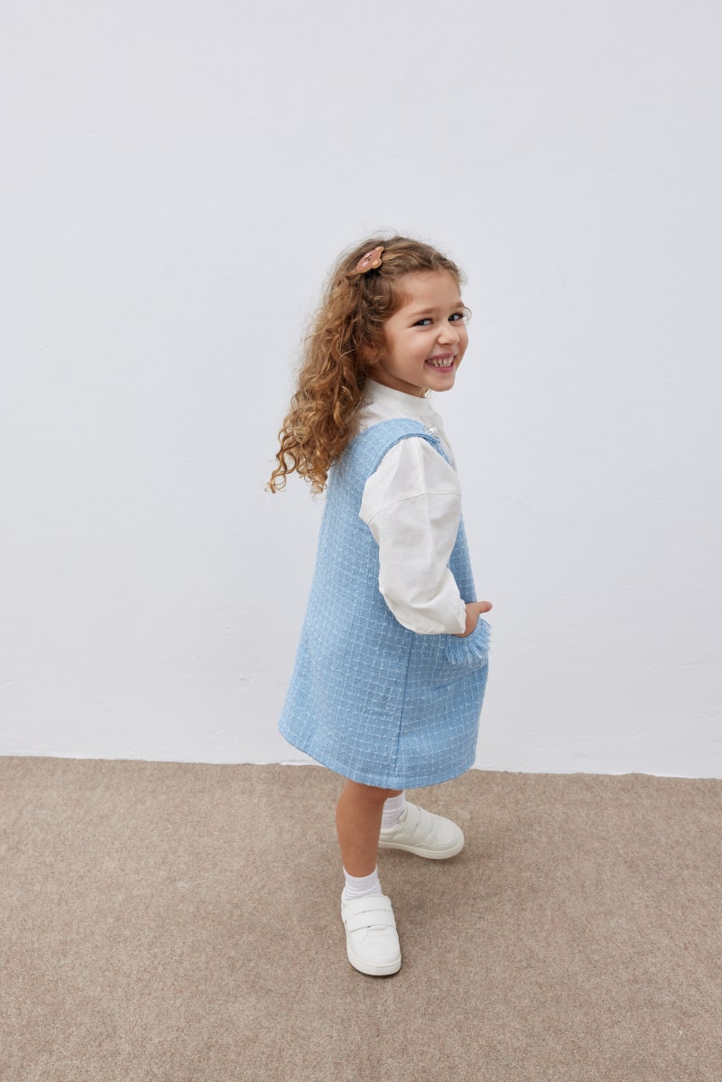 Blue tweed gilet