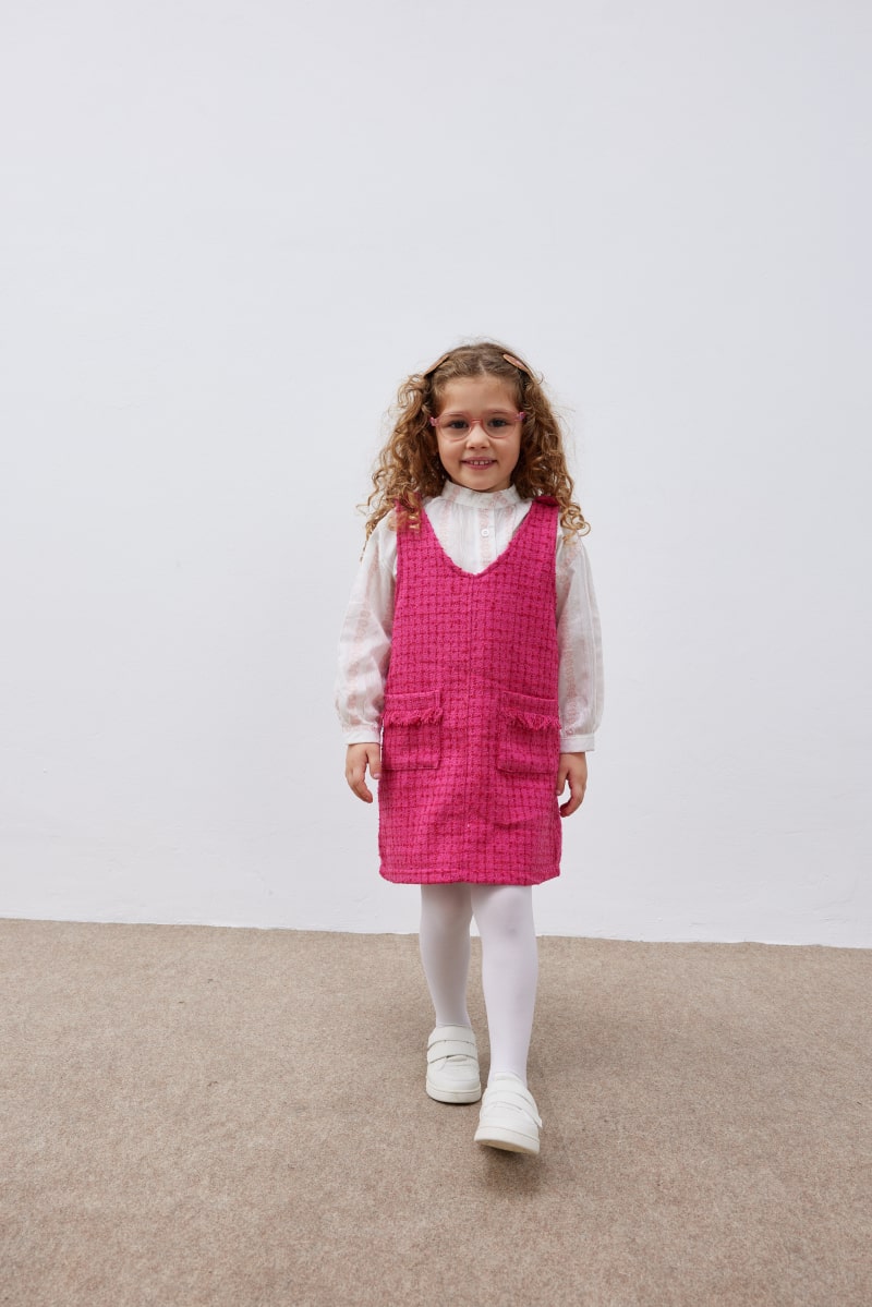 Pink tweed gilet