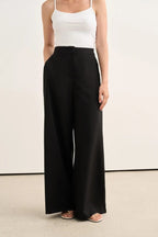 Black Pleated Detail Trousers