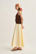 Butter Yellow Organic Flared Skirt