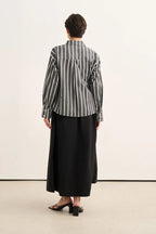 Black Striped Poplin Shirt