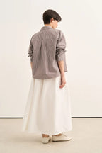 Brown Striped Poplin Shirt