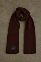 Bitter brown plain knitted knitwear scarf