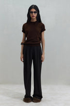 Bitter brown janet wide leg trousers