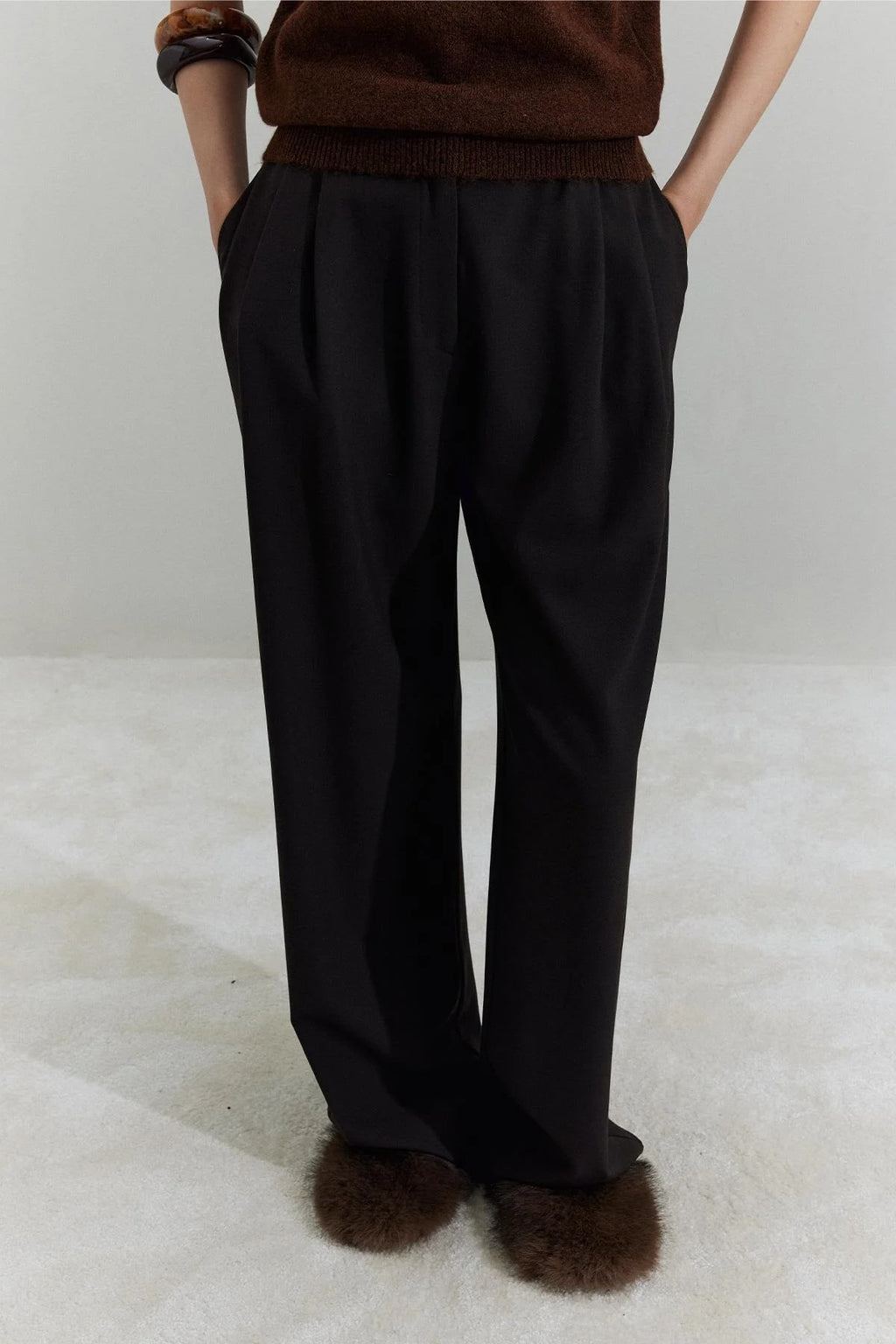 Bitter brown janet wide leg trousers
