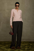 Bitter brown janet wide leg trousers