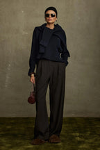 Bitter brown janet wide leg trousers
