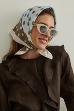 Light Blue Polka Dot Modal Foulard