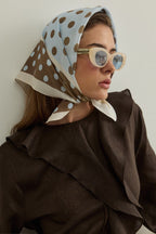 Light Blue Polka Dot Modal Foulard
