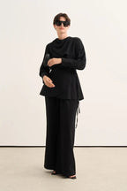 Black Organic Cotton Belted Blouse
