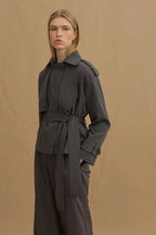 Anthracite double pleat trench suit