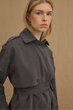 Anthracite double pleat trench suit